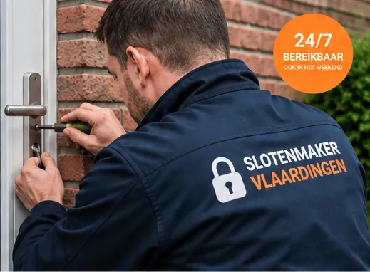 Slotenmaker werkt aan het slot van een voordeur